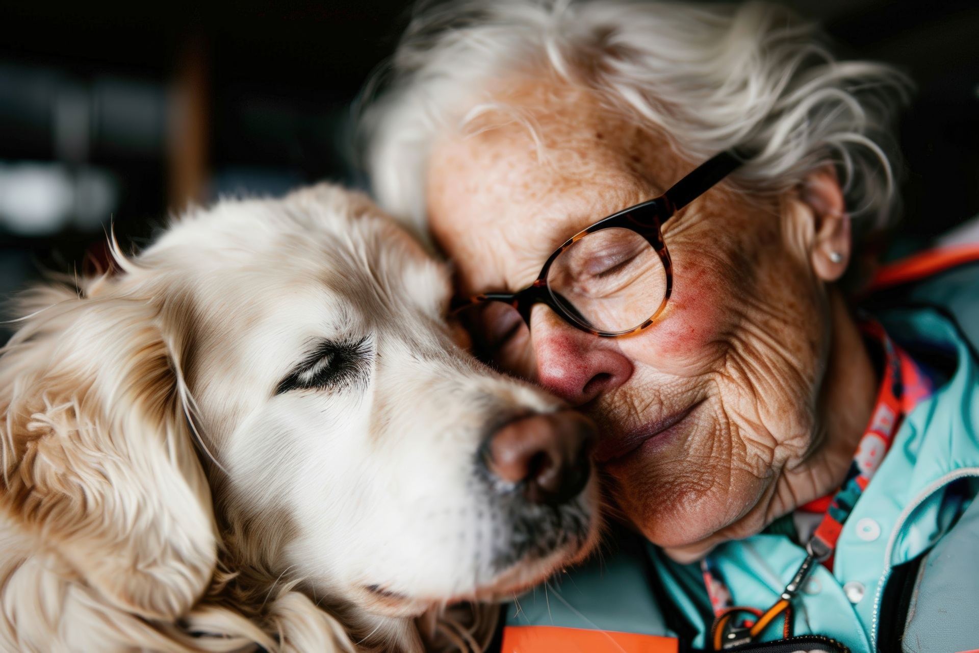 Pflegedienst Frankfurt mit Therapiehund in der Begegnung